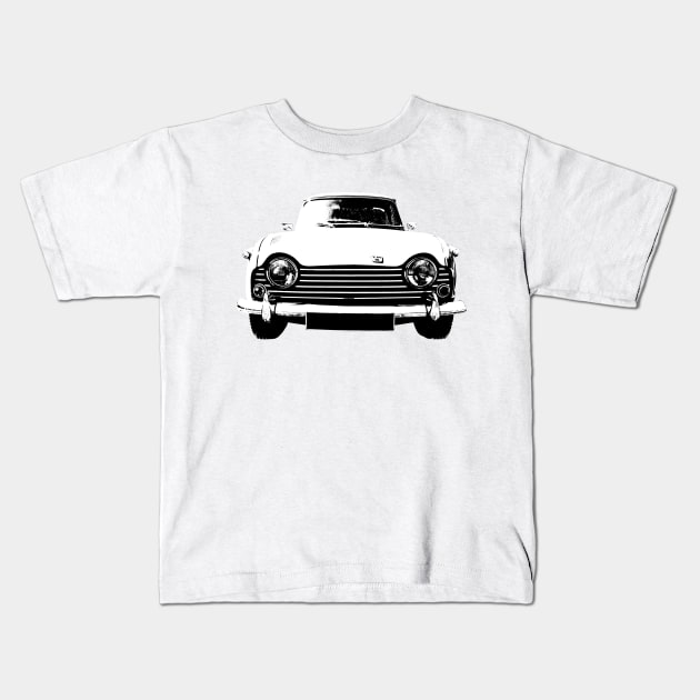 Triumph TR5 1960s British classic car monoblock black/white Kids T-Shirt by soitwouldseem